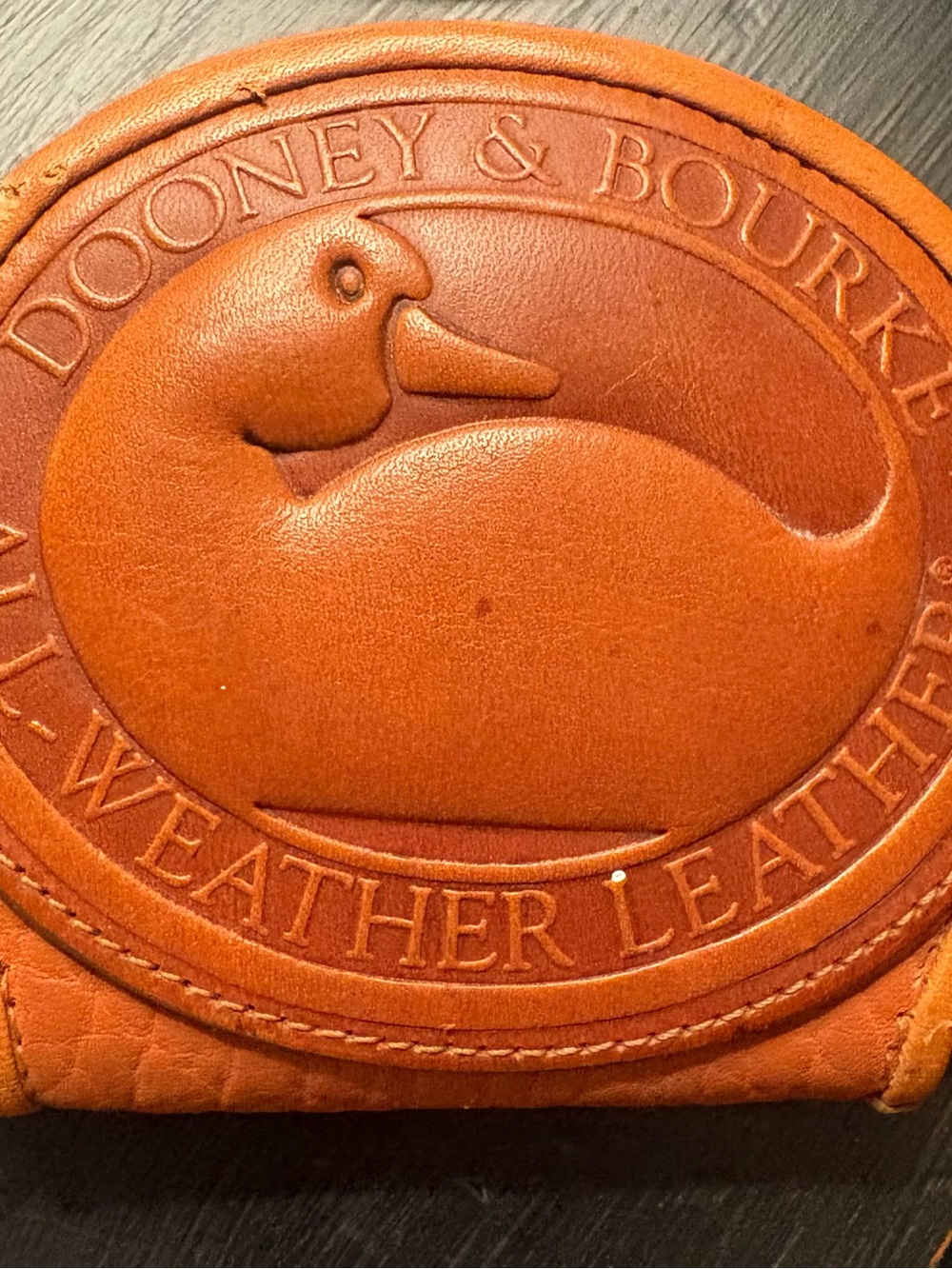 Dooney & Bourke Men's Leather Coin Case in Orange